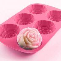 DIY Silicone Mold 3D Rose Flower Shape 6 Cavity Chocolate Dessert Mould Fondant Cake Baking Decorating Tool for Kitchen Supplies