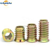 5/20X M6 M8 M10 Steel Metal Hexagon Hex Socket Drive Head Embedded Insert Nut E-Nut for Wood Furniture Inside and Outside Thread Nails  Screws Fastene