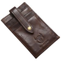 BULLCAPTAIN Credit Card Holder Genuine Leather ID Card Holders Men Business ID Wallet Slim Wallet for Male Retro