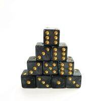 【LZ】 10PCS 12MM Alta Qualidade Dice D6 Gambling Marble Effect com Golden Dots Dice Game Acessórios Brinquedo e Presente