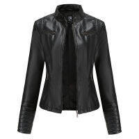 Spring And Autumn Casual Leather Jacket Female Motorcycle Short Thin Section Black Coffee Red Jacket Pu Streetwear Fashion