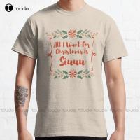 All I Want For Christmas Is Siuuu Classic T-Shirt Graphic Tshirts For Women Cotton Outdoor Simple Vintage Casual Tee Shirts 4XL 5XL 6XL