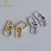 XIYANIKE Silver Color Geometric O-shaped Two Oval Hoop Earrings Female Simple Fashion Detachable Jewelry Accessories Gift