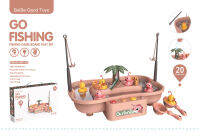 PP-POPของเล่นเกมส์ตกปลา ชุดตกเป็ด ในอ่างน้ำวน เสียงดนตรีและไฟ สีโอรสพาสเทล Fishing Game Board Play Set เหมาะสำหรับเด็กวัย 3 ปีขึ้นไป