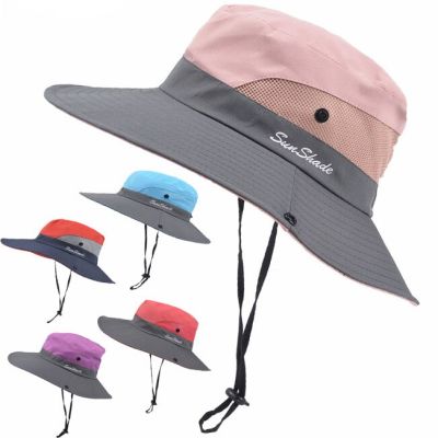 【CC】Fishing Hat Sun UV Protection UPF 50+ Sun Hat Bucket Summer Men Women Large Wide Brim Bob Hiking Outdoor Hats with Chain Strap