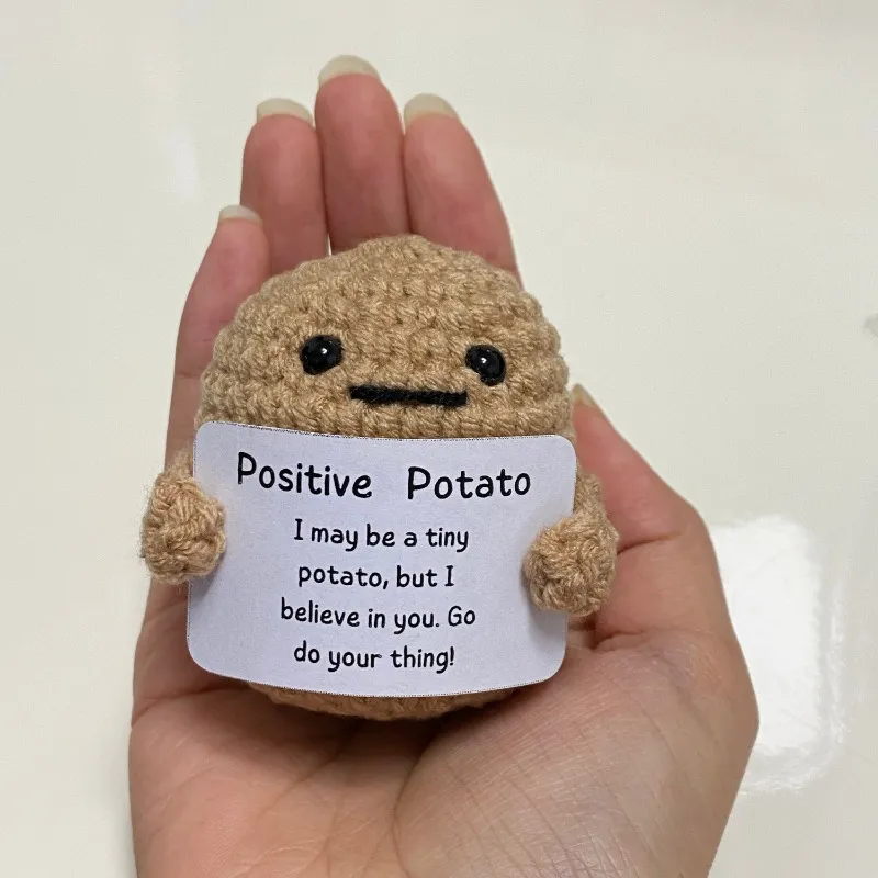 Positive Potatoes Knitting Potato Inspired Toy- Tiny Doll-Funny Christams  Gift- 