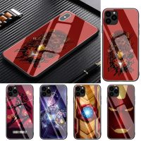 เคสโทรศัพท์มือถือ Marvel Hero Iron Man iPhone 11 Pro XS Max XR X 8 7 6 6S Plus เคสกระจกเทมเปอร์ TPU