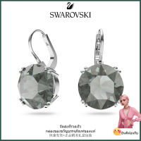 ?Swarovski?ต่างหูพลอยสีดำตัดรอบ Millenia,S925 ต่างหูแฟชั่นสตรีเงินสเตอร์ลิง,ของขวัญวันเกิดวันวาเลนไทน์