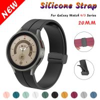 Original Silicone Strap for Samsung Watch 4/5 40 44mm Watch 5 Pro 45mm Band Magnetic Buckle for Galaxy Watch 4 Classic 42 46mm
