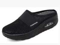 รองรับการกระแทก Slip-On แพลตฟอร์มสำหรับผู้หญิงรองเท้าใส่เดินออร์โทพีดิกส์ผู้หญิงเบาหวานรองเท้าแตะน้ำหนักเบาลิ่มรองเท้าแตะผู้หญิง