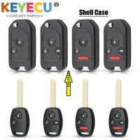 KEYECU กุญแจรถดัดแปลง2/3/4ฝาปิดรีโมกุญแจแบบพลิกปุ่มสำหรับ Honda Odyssey เคสนักบิน Civic Accord CRV Rigeline Ut