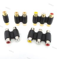 1pcs Audio Video Connector RCA 2rca 3rca female to RCA 2rca 3rca female AV Coupler gold plated adapter plug Socket Converter WDAGTH