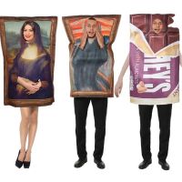 Halloween Funny Dress Mona Lisa Mural Costume For Adult Unisex Sponge Jumpsuit Funny Fresco Campus Classic Cosplay Carnival