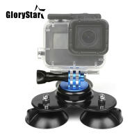 มุมต่ำกระดานโต้คลื่นถ้วยดูดขาตั้งกล้องเมาท์สำหรับ GoPro ฮีโร่ MAX OSMO Yi 4พัน SJCAM SJ5000 Eken H9กล้องท่องอุปกรณ์เสริม