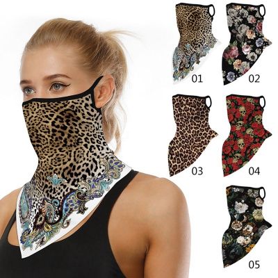 【CW】 Leopard Print Digital Bandana Scarf Gaiter Cycling Face Mouth Cover Windproof Dust-proof Motorcycle Hiking