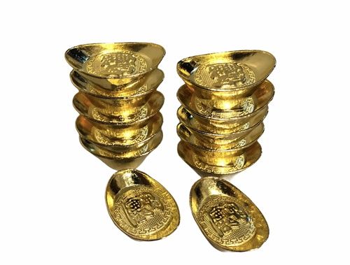ก้อนเงินทองโลหะเคลือบทอง-k-หรือ-อ่วงป้อ-เงินจีนโบราณ-เงินตำลึงจีน-สัญลักษณ์ของความร่ำรวย-ขนาด-ขนาด-3x1-25x1-5-cm