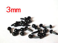 free shipping!!! 100pcslot 3mm round full black color safety eyes fit diy doll