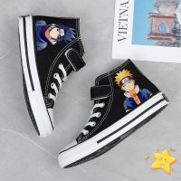 COD SDFGERTERTEEE Rubber shoes for kids Highcut leather for kids Childrens high -top canvas shoes boys sticking anime versatile shoe girl Korean version of hand -painted graffiti magic cloth shoes