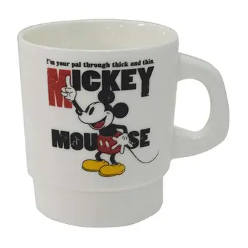 Disney - Mickey & Minnie - Stackable Espresso cups 'red' + saucers (Se