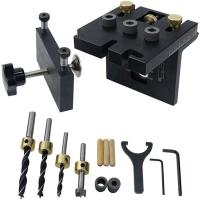 Woodworking Clamp Set Hole Punch Tool Aluminum Alloy+Carbon Steel with Positioning Clips for Hole Punch Positioning