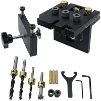 3 in 1 Hole Clamp Set Woodworking Clamp Set Hole Punch Tool Aluminum Alloy+Carbon Steel with Positioning Clips for Hole Punch Positioning