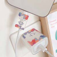 Rainbow ยิ้มน่ารักการ์ตูน USB Data Cable Protector Ins Fast ชาร์จหัว Winder สำหรับ Apple 1820W