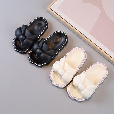 New Childrens Slippers Summer Girls Sandals Babys Bow Knot Anti-skid Outer Wear Soft Soled Girls Beach Shoes Kids Footwear