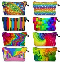 ☸¤№ Lovely Rainbow Print Cosmetics Bag Women Fashion Makeup Bags Teenage Girls Cosmetic Portable Toiletries Organizer Pencil Case