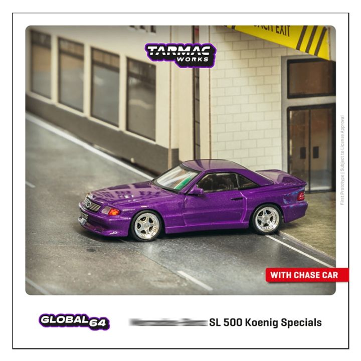 TW 1:64 SL 500 Koenig Specials Purple Diecast Diorama Car Model Collection Miniature Carros Toy Tarmac Works