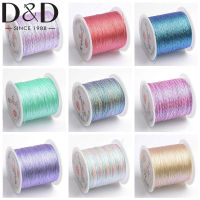 3 Strands 100M สีสันทองเงินด้ายเชือกถักด้ายเย็บปักถักร้อยโครเชต์ลูกปัด DIY สร้อยข้อมือด้ายแฮนด์เมด-huangjianping