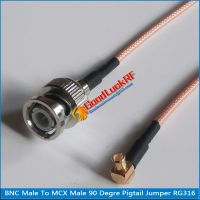 High-quality BNC Male To MCX Male Right Angle 90 Degree Plug RF Connector RG316 Pigtail Jumper Cable Low Loss