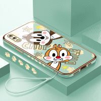 พร้อมเคสสำหรับ Vivo IQOO Z7X 5G เคส Vivo V11 V11 Pro (ฟรีสายคล้อง) รูปการ์ตูนน่ารักและ Dale Dale Disny ปลอกชุบเคสโทรศัพท์หรูหราชุบเคสโทรศัพท์นิ่ม