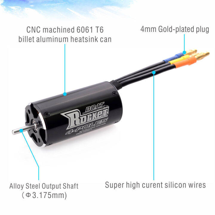 600-800มม-ชิ้นส่วนเรือrc-2948-2958-2968-3000kv-3450kv-3380kv-2800kv-brushlessมอเตอร์50a-70aกันน้ำescปลอกหุ้มระบบน้ำหล่อเย็นสำหรับtraxxas-feilun-ft011-ft012-600-800มม-รถเรือrc