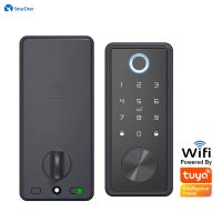 【LZ】 SmarDeer-Smart Door Lock para Tuya Wi-Fi fechadura eletrônica impressão digital cartão inteligente senha chave aplicativo de desbloqueio entrada sem chave