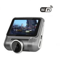 WDR 1080P Dash Cam 3นิ้ว DVR รถขับรถที่บันทึกการมองเห็นได้ในเวลากลางคืนอินฟราเรด,จอตรวจสอบการจอดรถ,G-Sensor,การบันทึกวนซ้ำ,แอปโทรศัพท์ WIFI