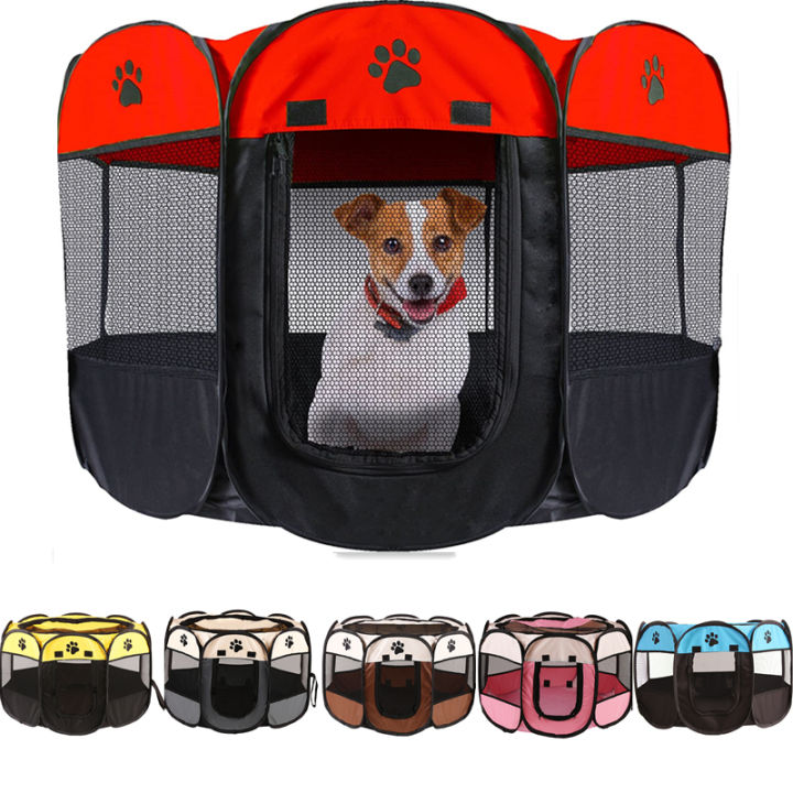 portable-folding-tent-dog-house-octagonal-cage-for-cat-tent-playpen-puppy-kennel-easy-operation-fence-outdoor-big-dogs-house