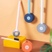 Toilet Brush Silicone Flat With Holder Set Free Punching Long Handled Wall-mounted Cleaning Tools Set for Bathroom Accessories