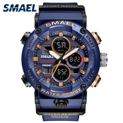 （A Decent035）SMAELWatch ผู้ชาย WaterproofDigitalStopwatch BigClock สำหรับชาย8038 Relógio Masculino MenQuartz