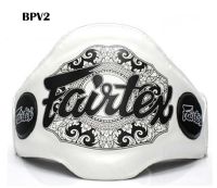 Fairtex Belly Protector BGV2 White Black ( Free size ) Training Muay Thai MMA K1เป้าท้องแฟร์แท็กซ์ BPV2 สีขาว