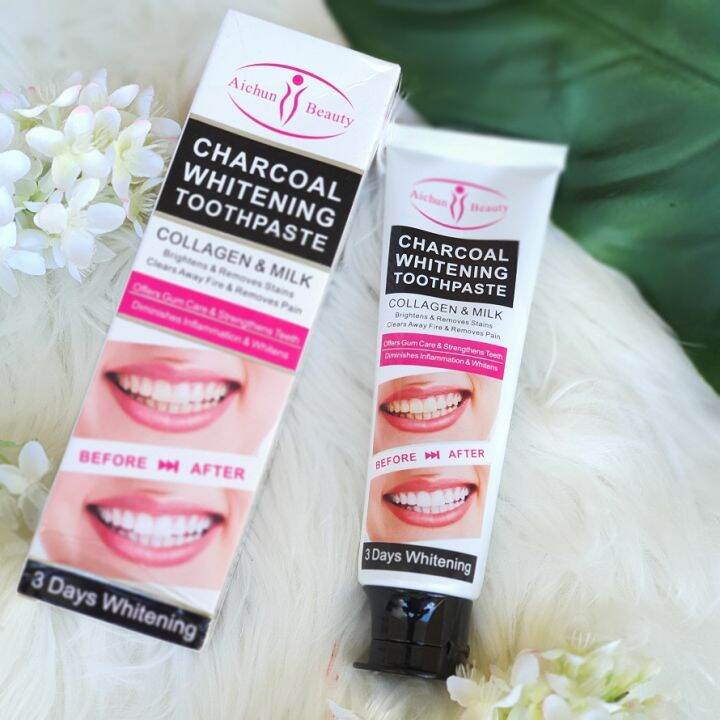 Aichun Beauty Charcoal Whitening Toothpaste Collagen & Milk Lazada PH