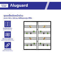 ชุดเหล็กดัดหน้าต่าง 120x120 ซม. ผีเสื้อและองุ่น สีโอ๊ค |ZWF|