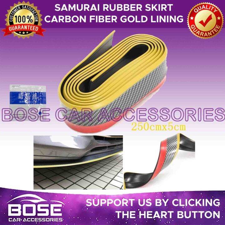 3M Samurai Carbon Fiber BLACK w/ GOLD Lining Car Front Bumper Lip