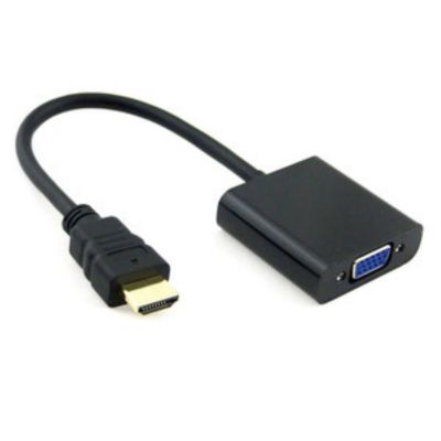 【ยืดหยุ่น】อินพุต HDMI เป็น VGA เอาต์พุตโปรเจคเตอร์จอภาพอะแดปเตอร์พีซีแล็ปท็อปสีดำ