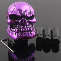 คู่มือการใช้งานรถเกียร์ Shift Knob Shifter Lever Cover Kits เรซิ่น Skull Purple Universal