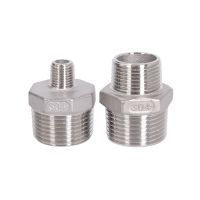 1/8 1/4 3/8 3/4 1 1-1/4” 2 BSP Male Thread 304 Stainless Steel Pipe Fitting Reducer Hex Nipple Connector Ada DN8 - DN50