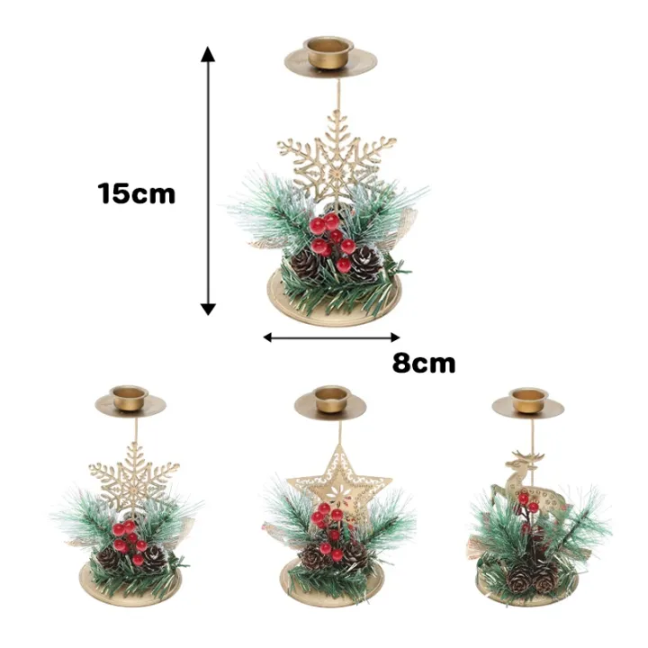 yohei-เชิงเทียนคริสต์มาส-เครื่องประดับโต๊ะ-15x8-ซม-ไม่รวมเทียน-ตกแต่งคริสต์มาส