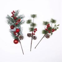 Artificial Christmas Pine Sticks Red Berry Stems Artificial Pine Picks Ornaments Christmas Tree Decorations Holiday Decor