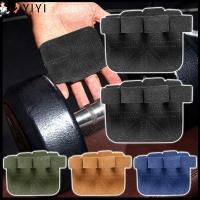 YIYI 1PCS/ 1 Pair หนังฟอกฝาด การฝึกอบรมการ มือจับสำหรับจับ ครึ่งนิ้ว แผ่นรองฝ่ามือ อุปกรณ์เสริมกีฬา ถุงมือยกน้ำหนัก ถุงมือออกกำลังกายในยิม