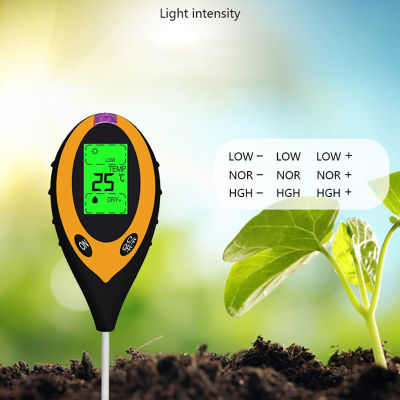 【จัดส่งจากกทม】4in1 เครื่องวัดค่าดิน Soil PH meter ความชื้น อุณหภูมิ แสง เครื่องวัดดิน ระบบดิจิตอล Soil Survey In