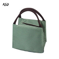 Insulated Lunch Bag Reusable Tote Bag Stripes Lunch Bags with Front Pocket Zipper Closure for Office Picnic Travel